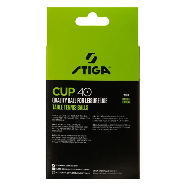 Мяч для наст. тенниса Stiga Cup ABS, 1110-2510-12, диам.40+мм, пластик, упак. 12 шт, белый за 1&nbsp;774.80 ₽ в Якутске