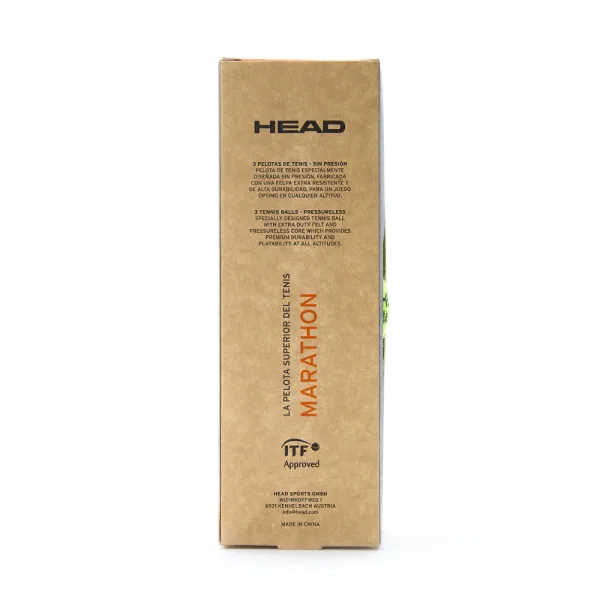 Мяч теннисный HEAD Marathon 3B, 578183, крафт. упак.3шт, без давления, фетр, нат.резина,желтый за 1&nbsp;055.70 ₽ в Якутске