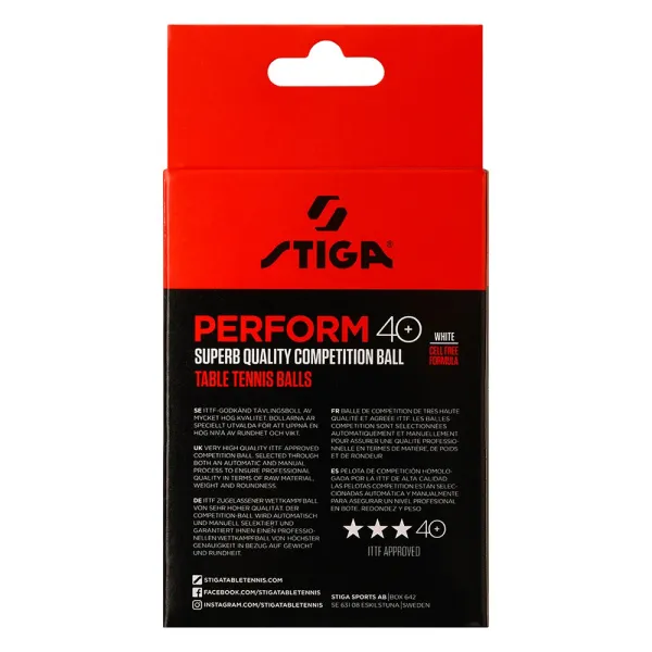 Мяч для наст. тенниса Stiga Perform 3***, 40+, 1113-2110-06, пластик, ITTF Appr., уп.6 шт, бел за 2&nbsp;121.60 ₽ в Якутске