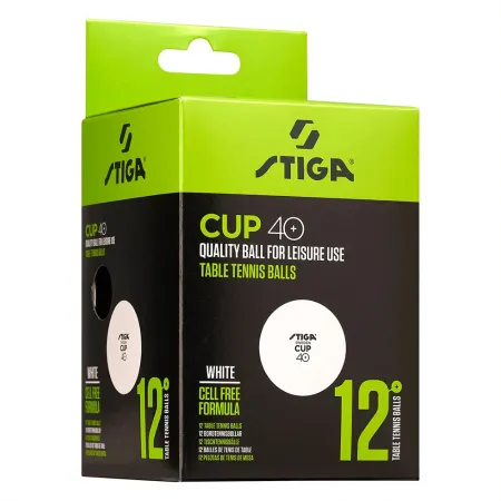 Мяч для наст. тенниса Stiga Cup ABS, 1110-2510-12, диам.40+мм, пластик, упак. 12 шт, белый за 1&nbsp;774.80 ₽ купить в Якутске