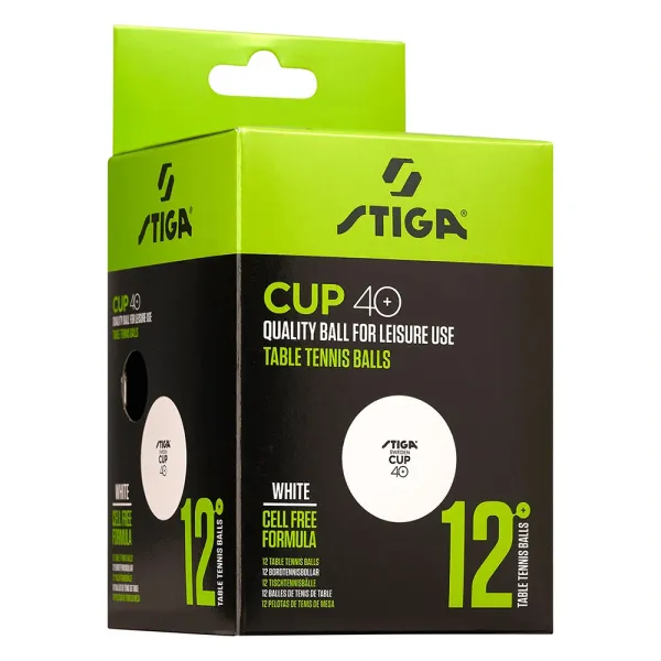 Мяч для наст. тенниса Stiga Cup ABS, 1110-2510-12, диам.40+мм, пластик, упак. 12 шт, белый за 1&nbsp;774.80 ₽ в Якутске