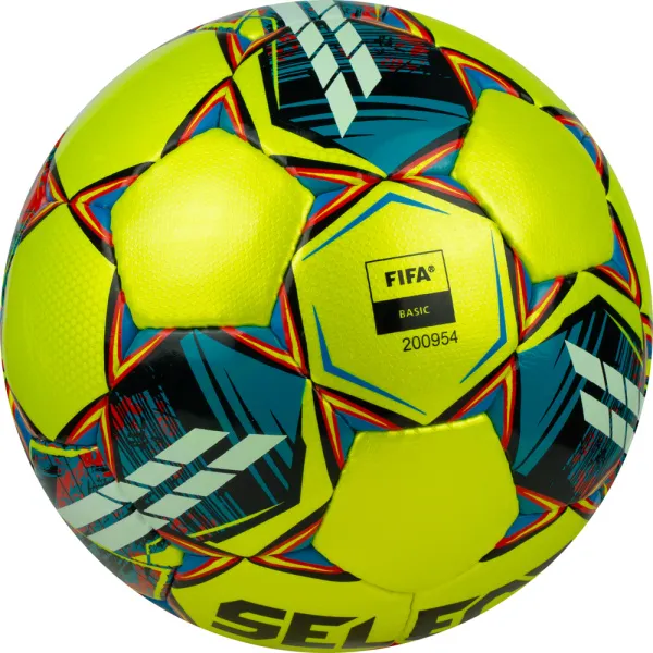 Мяч футзал. SELECT Futsal Mimas, 1053460550, р.4,FIFA Basic, 32 пан, гл.ПУ, руч.сш, жел-сине-красный за 6&nbsp;303.60 ₽ в Якутске