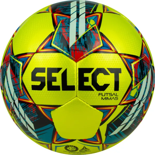 Мяч футзал. SELECT Futsal Mimas, 1053460550, р.4,FIFA Basic, 32 пан, гл.ПУ, руч.сш, жел-сине-красный за 6&nbsp;303.60 ₽ в Якутске