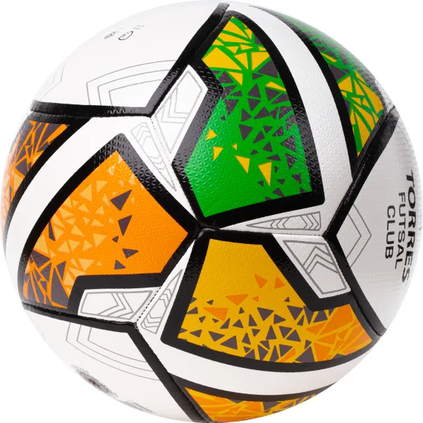 Мяч футзал. TORRES Futsal Club, FS323764, р.4, 10 пан. ПУ, 4 под. сл, гибрид. сш. бело-зел-оранж за 2&nbsp;264.40 ₽ в Якутске