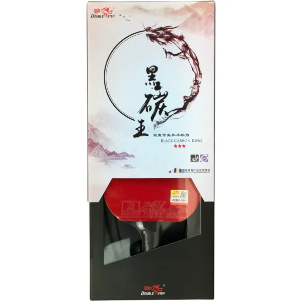 Ракетка для н/т DOUBLE FISH Black Carbon King Racket 3***, для професс.,ITTF Appr.,накл.2,1,мм за 4&nbsp;346.90 ₽ в Якутске