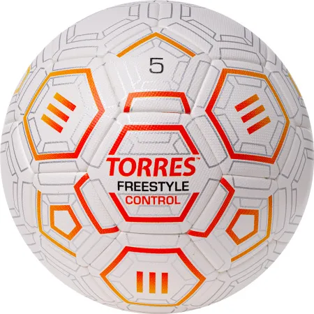 Мяч футб. TORRES Freestyle Control, F3231765, р.5, 32 п.,PU-Microfi, термосшив., бело-оран-сереб за 3&nbsp;464.60 ₽ купить в Якутске