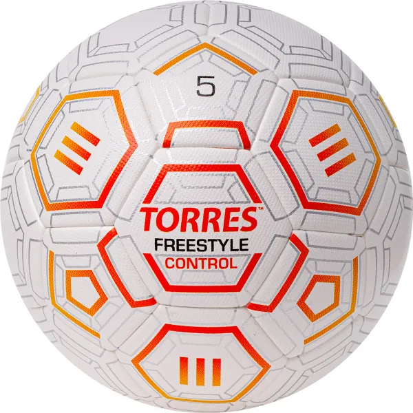 Мяч футб. TORRES Freestyle Control, F3231765, р.5, 32 п.,PU-Microfi, термосшив., бело-оран-сереб за 3&nbsp;464.60 ₽ в Якутске