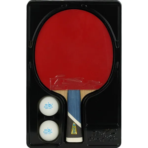 Ракетка для н/т DOUBLE FISH 5A+C, для продвин, ITTF Appr, накл. 2,1 мм, конич. ручка+ 2 мяча V40+мм за 2&nbsp;779.50 ₽ в Якутске