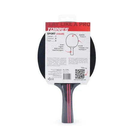 Ракетка для н/т TORRES Sport 1*, TT23005 для любителей, накладка 1,5 мм, конич. ручка за 991.10 ₽ купить в Якутске