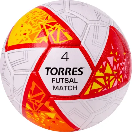 Мяч футзал. TORRES Futsal Match, FS323774, р.4, 32 панели. ПУ,4 подкл.слоя,ручн.сш,бело-крас-жёлт за 2&nbsp;454.80 ₽ купить в Якутске