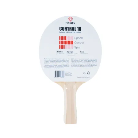 Ракетка для н/т TORRES Control 10, TT0001, для начинающих, накладка 1,5 мм, конич. ручка за 426.70 ₽ купить в Якутске